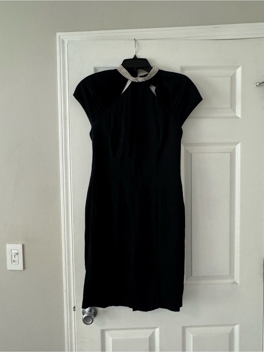Women’s Party Dress with Rhinestone Neckline